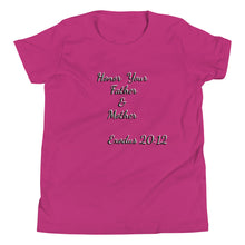 Load image into Gallery viewer, Honor Your Father &amp; Mother Youth Short Sleeve T-Shirt
